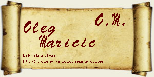 Oleg Maričić vizit kartica
